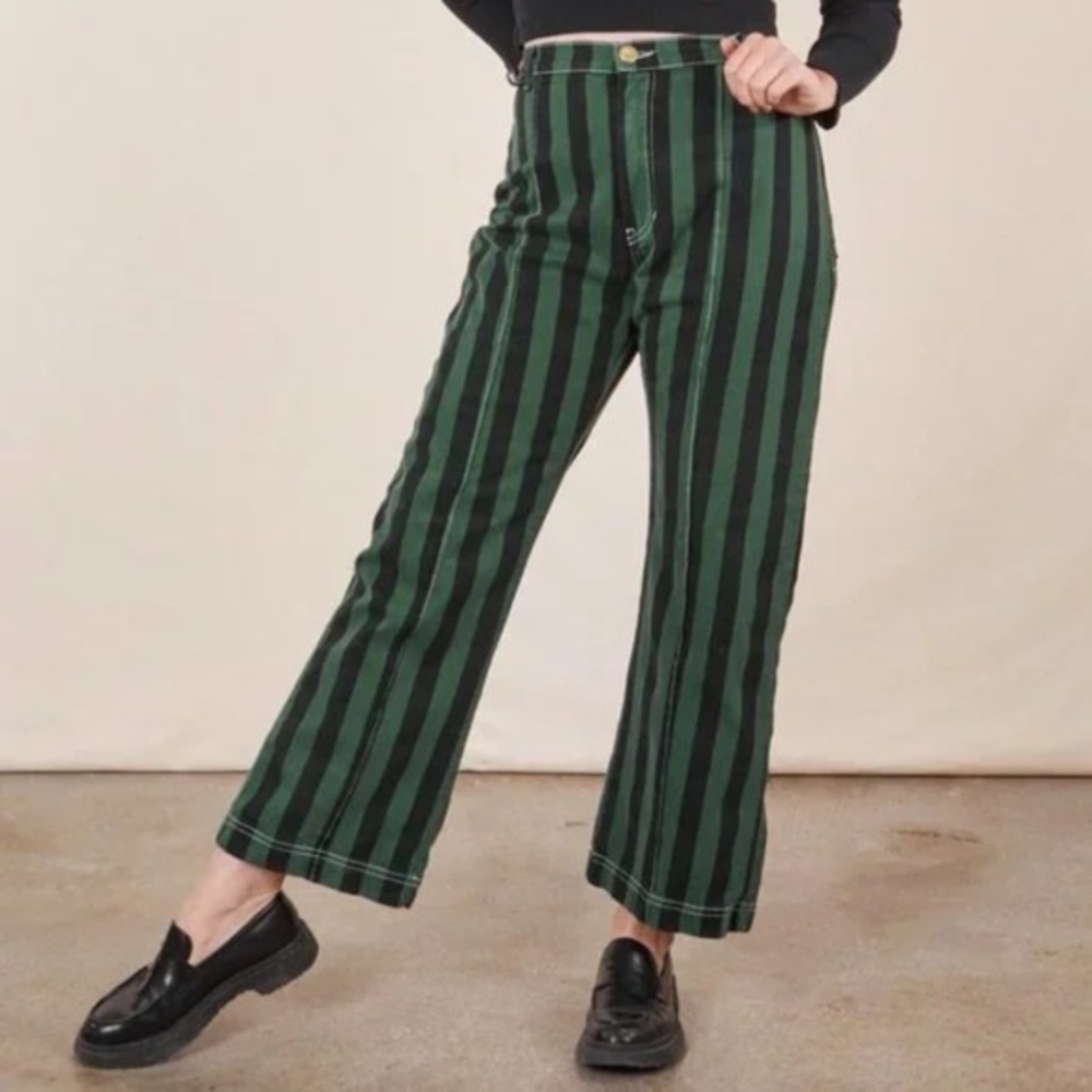 Big Bud Press Western Pants - Emerald Green Stripe S/M NEVER WORN / SIZING ISSUE